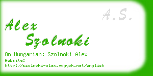 alex szolnoki business card
